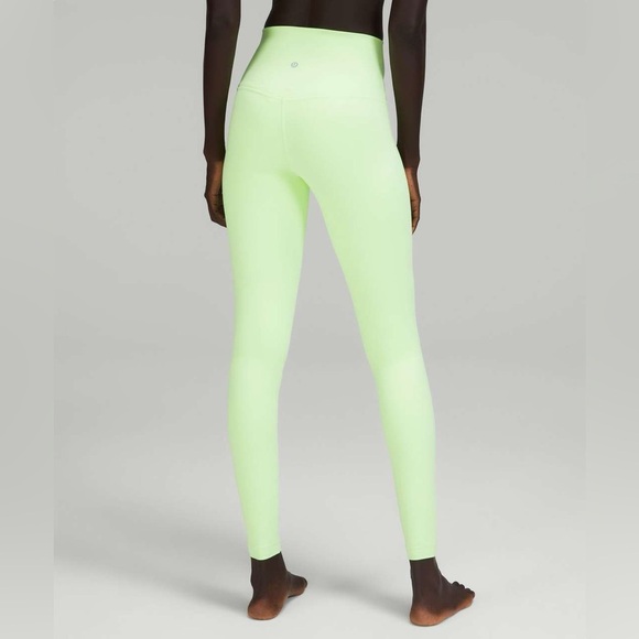 Lululemon Align High Rise Waist Neon Yellow Sport Full Length Leggings Size 8 - Picture 1 of 8